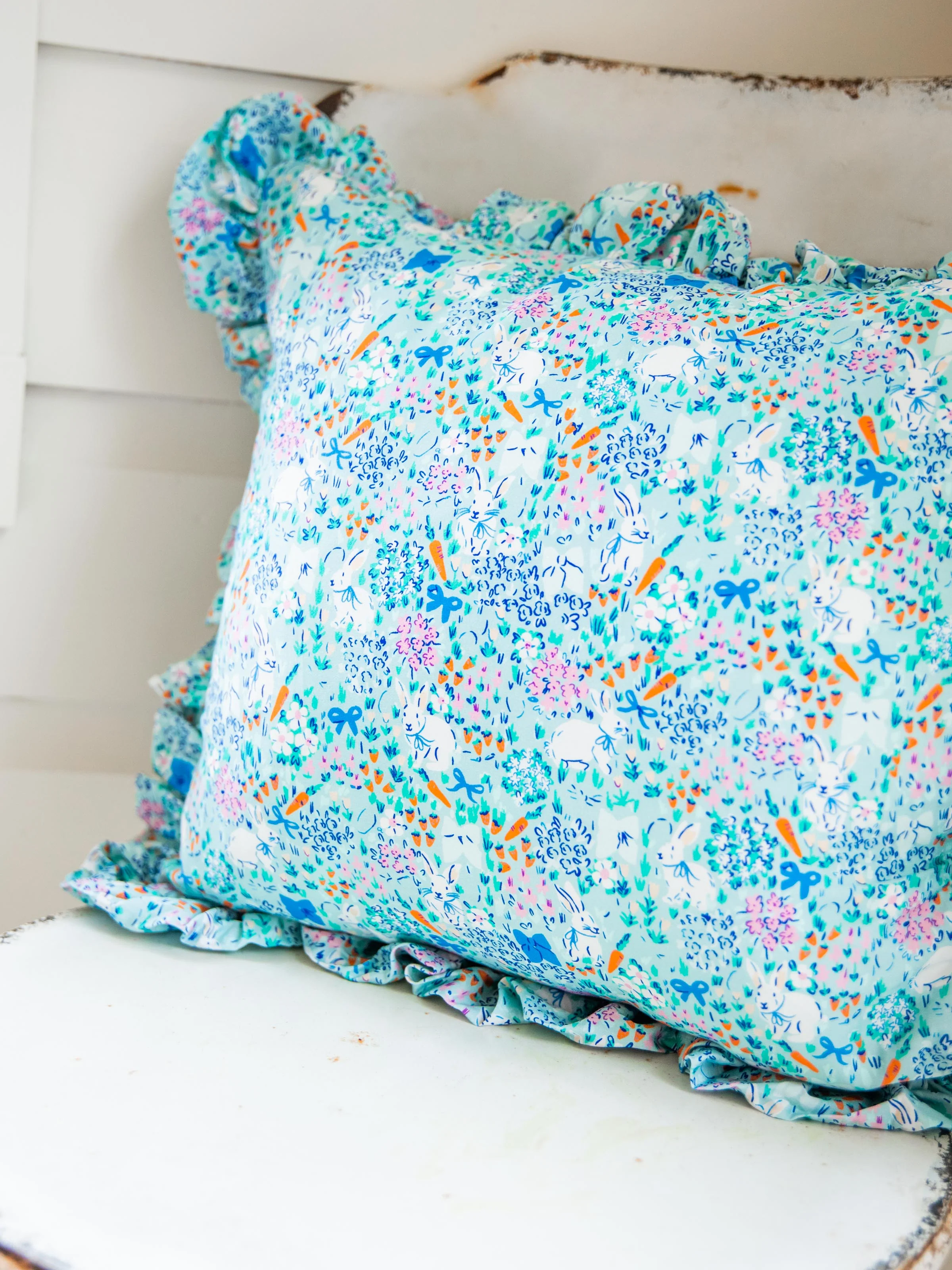 16 x 16 Pillow Cover - Bunny Kisses - Image 6
