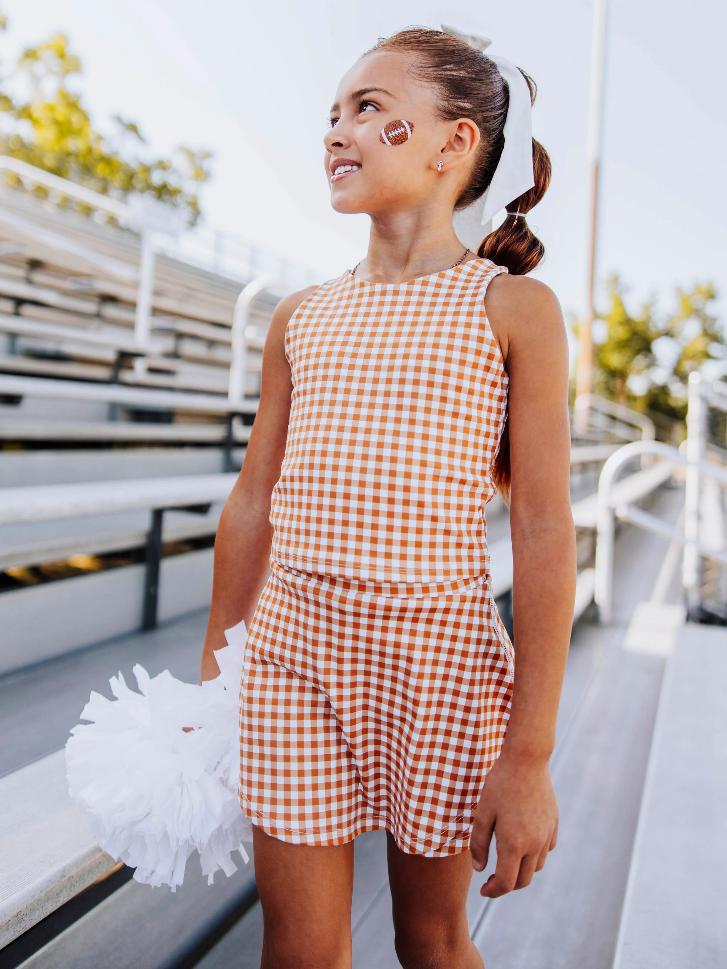 Active Skort Set - Burnt Orange Check - Image 3