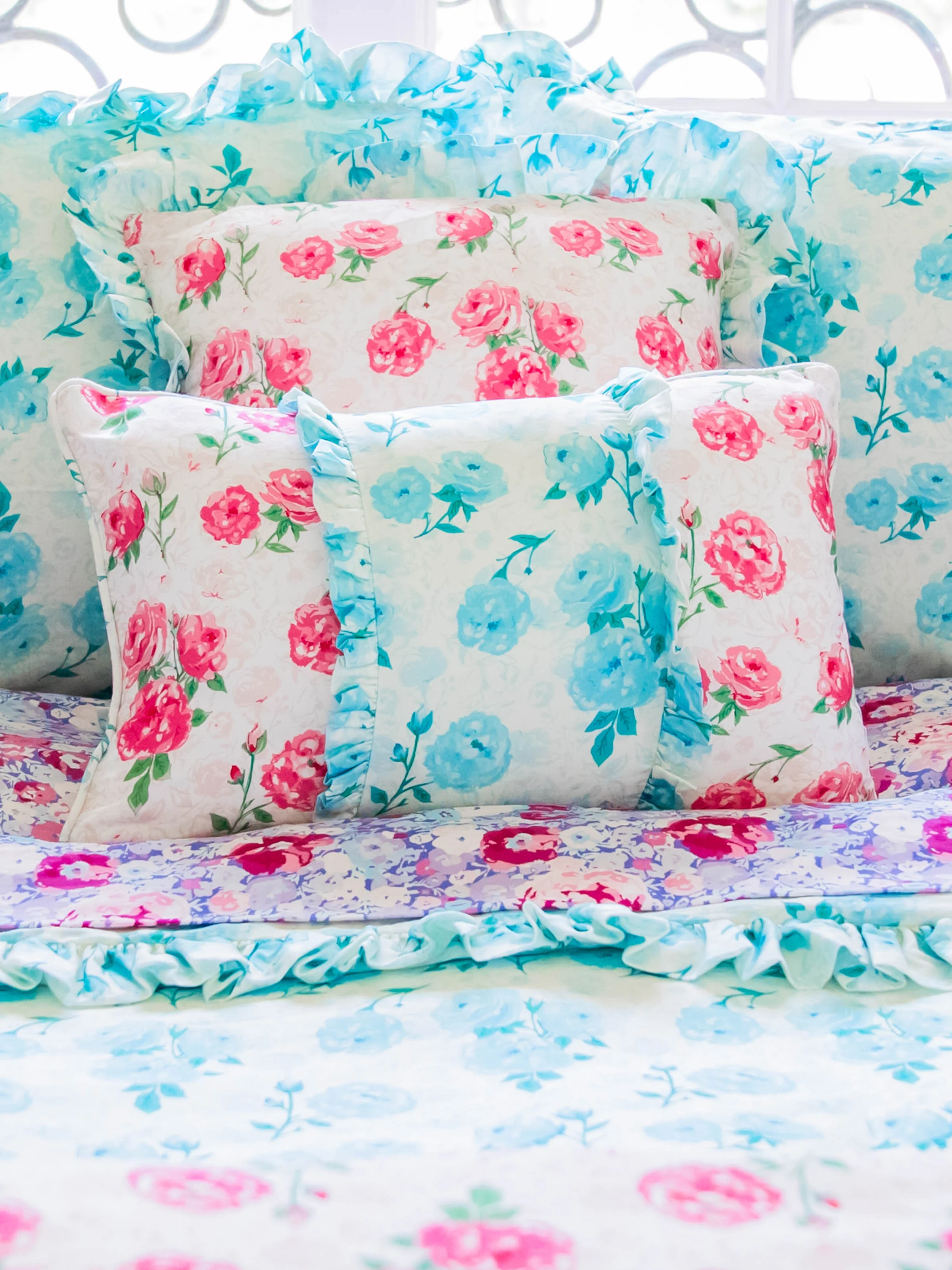 Boudoir Pillow Cover - Raspberry Velvet Roses - Image 3