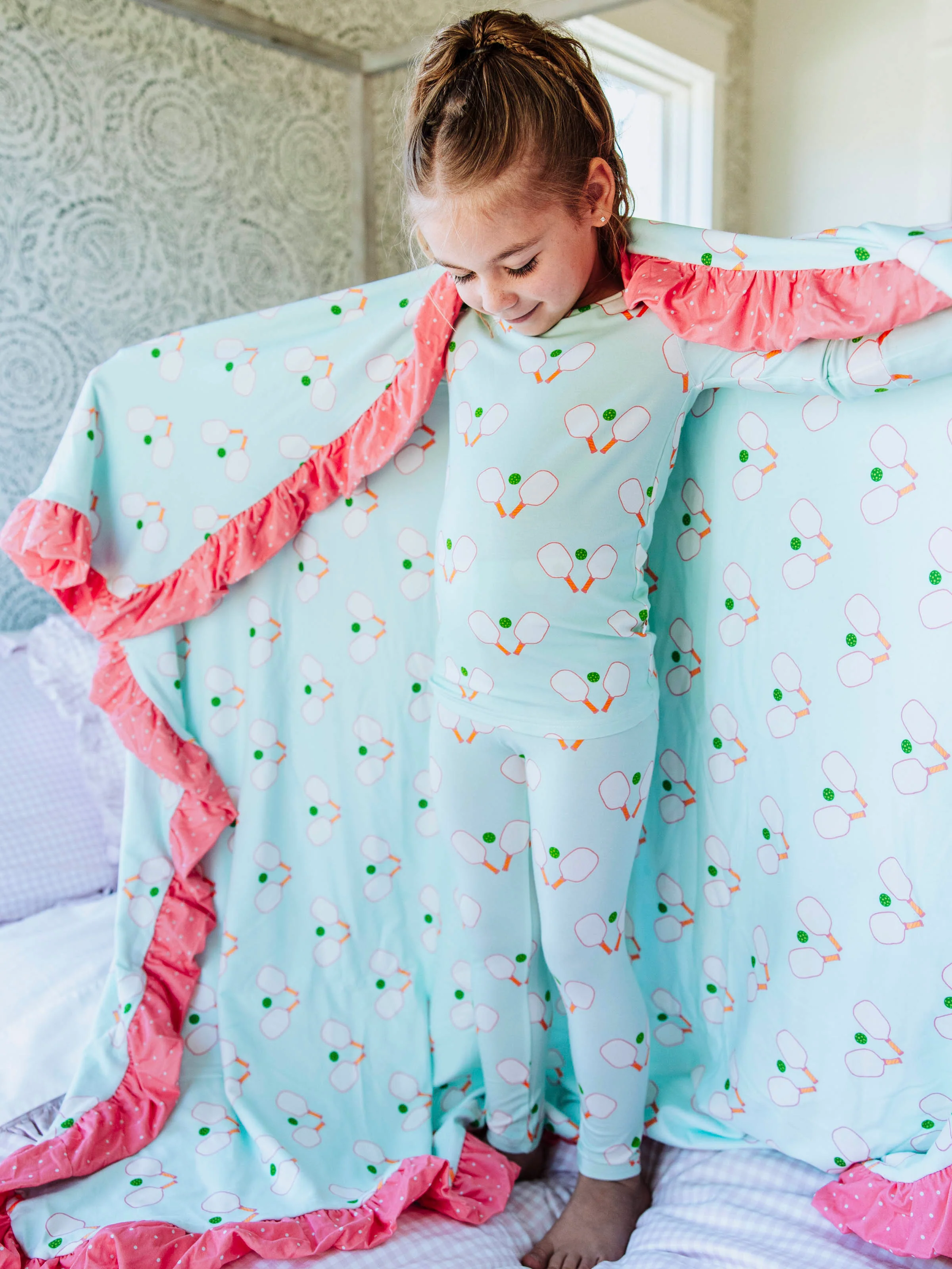 Dreamer Ruffled Blanket - Pickleball - Image 3