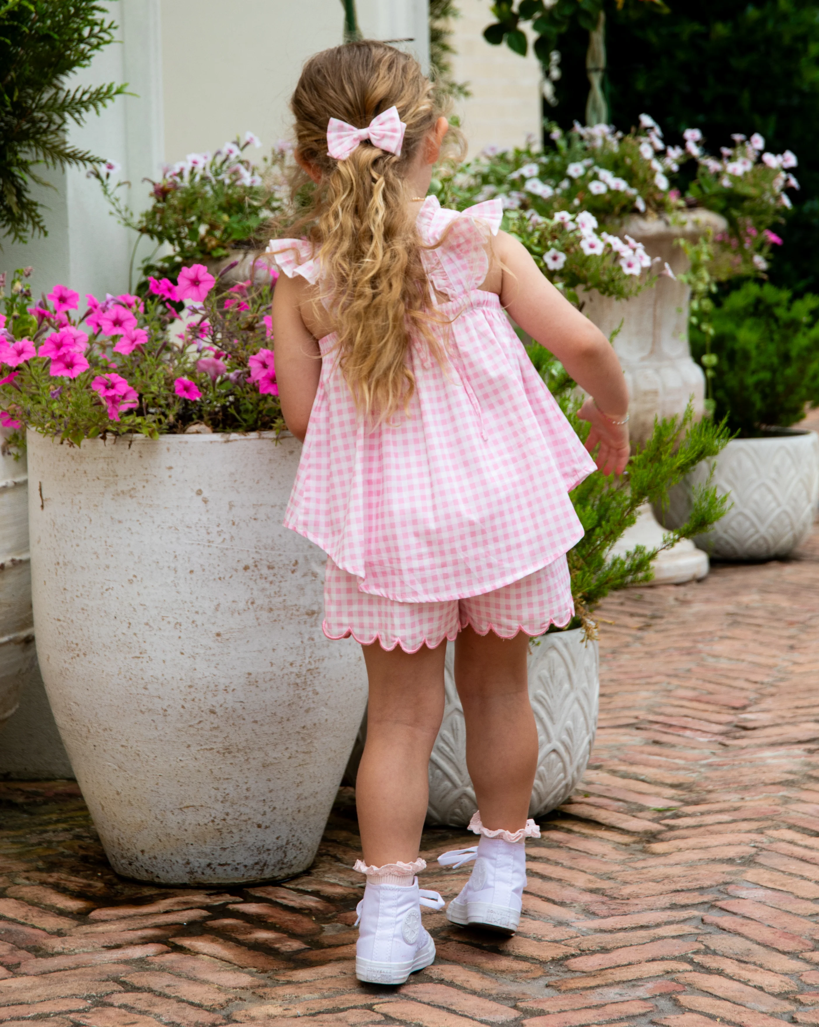 Emerie Scallop Set - Pink Gingham - Image 2