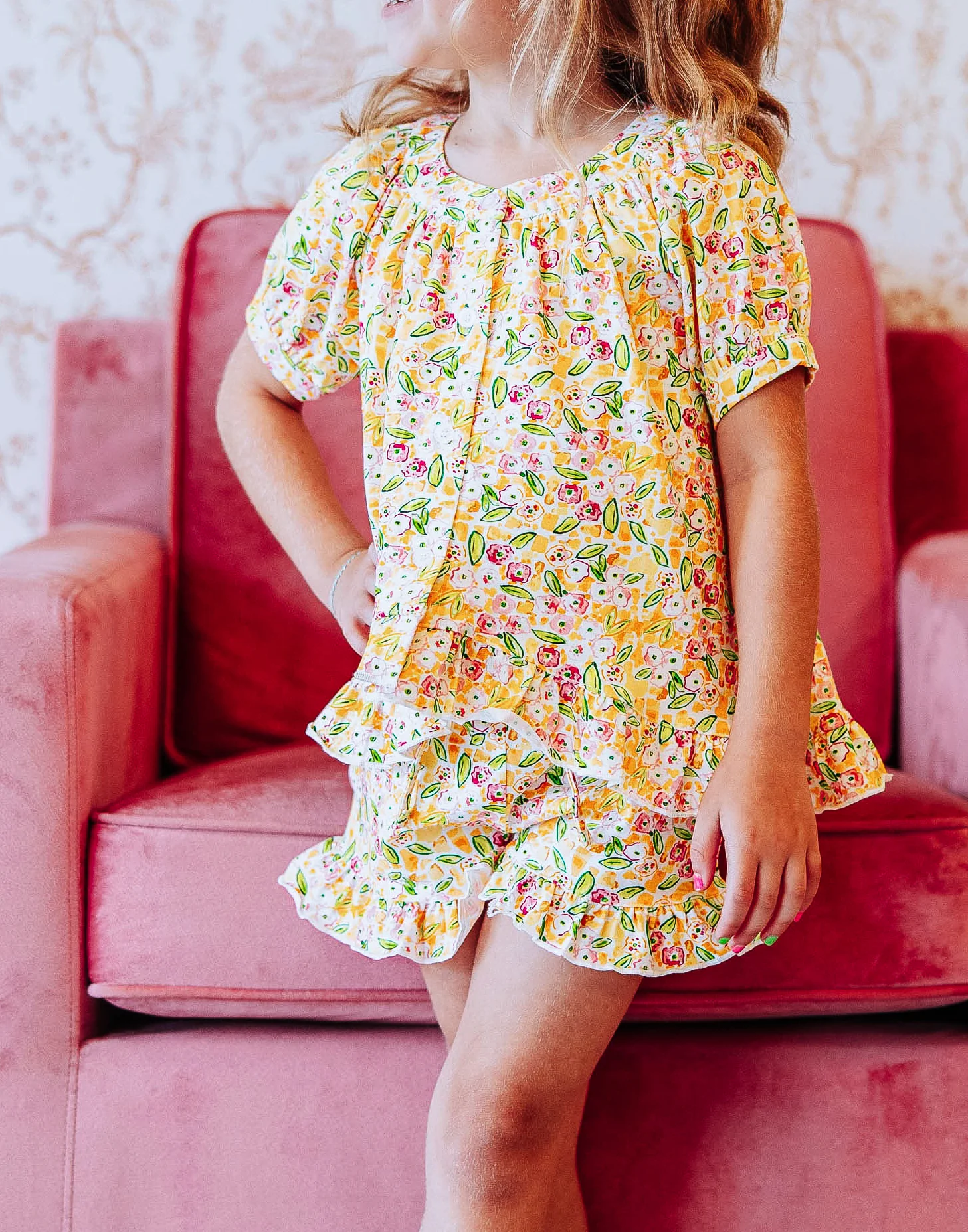 Flowy Ruffled Button Set - Happy Yellow - Image 2