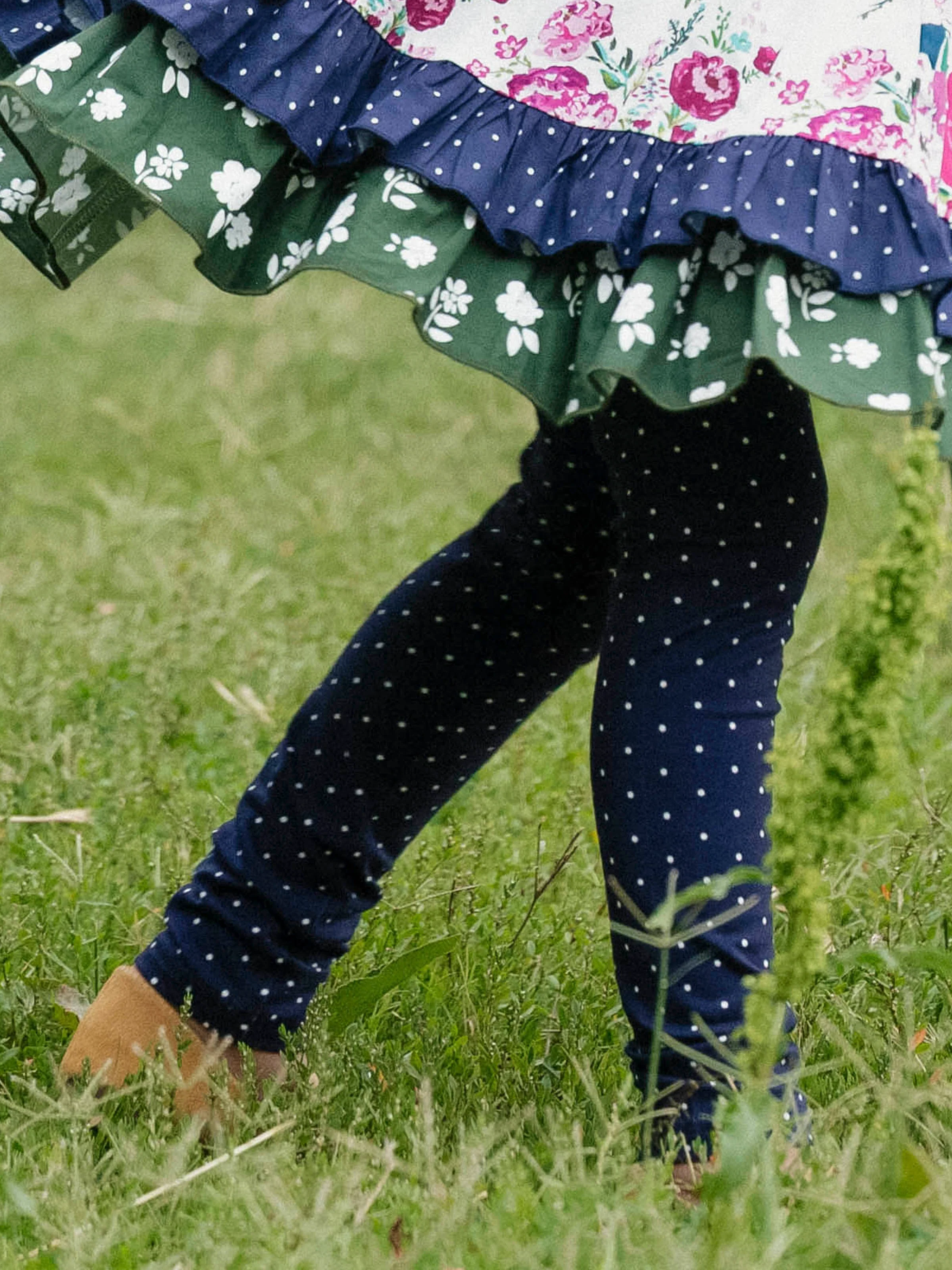 Frankie Leggings - Navy Dotty - Image 3