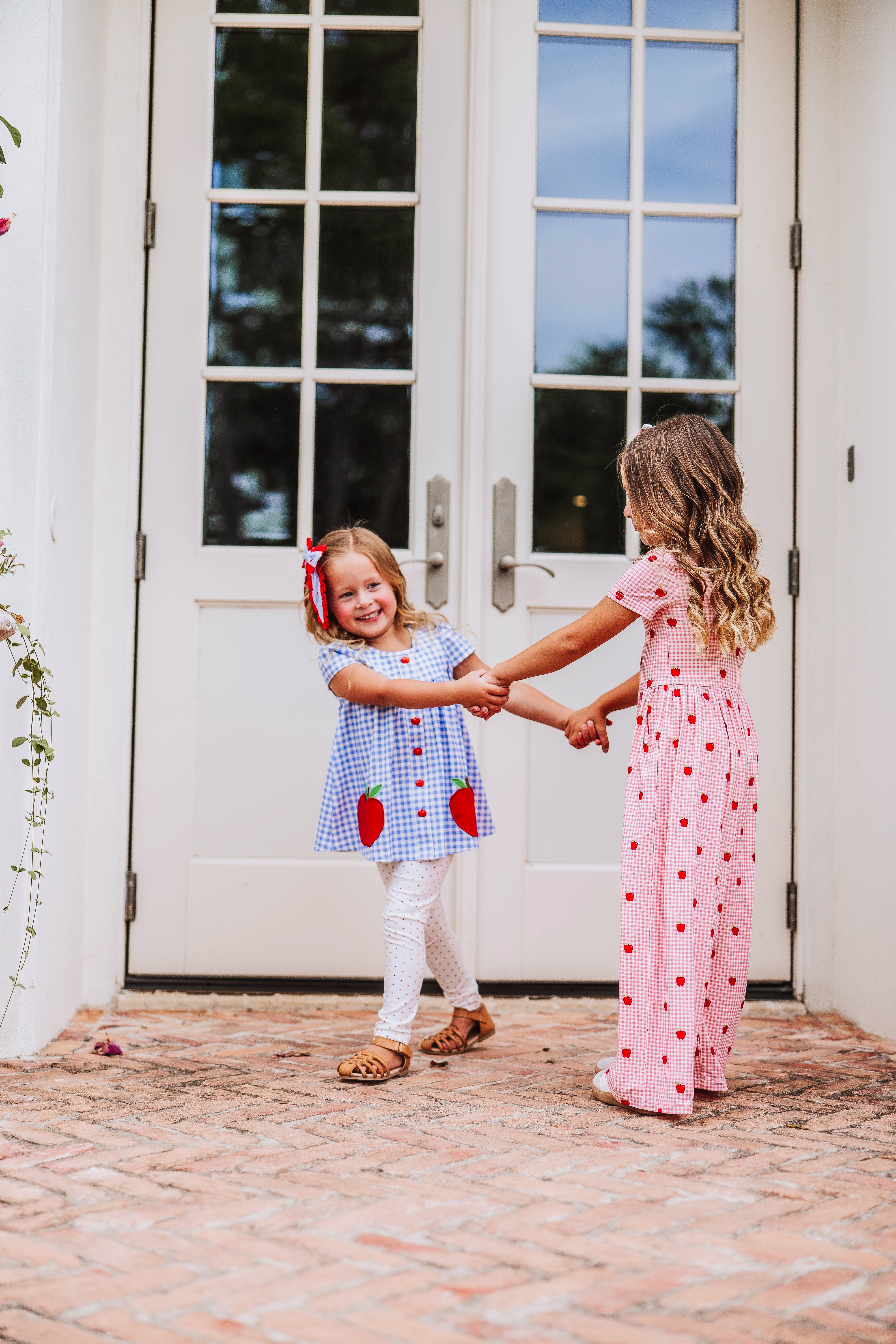 Leggy Romper - Apple Gingham Pink - Image 6