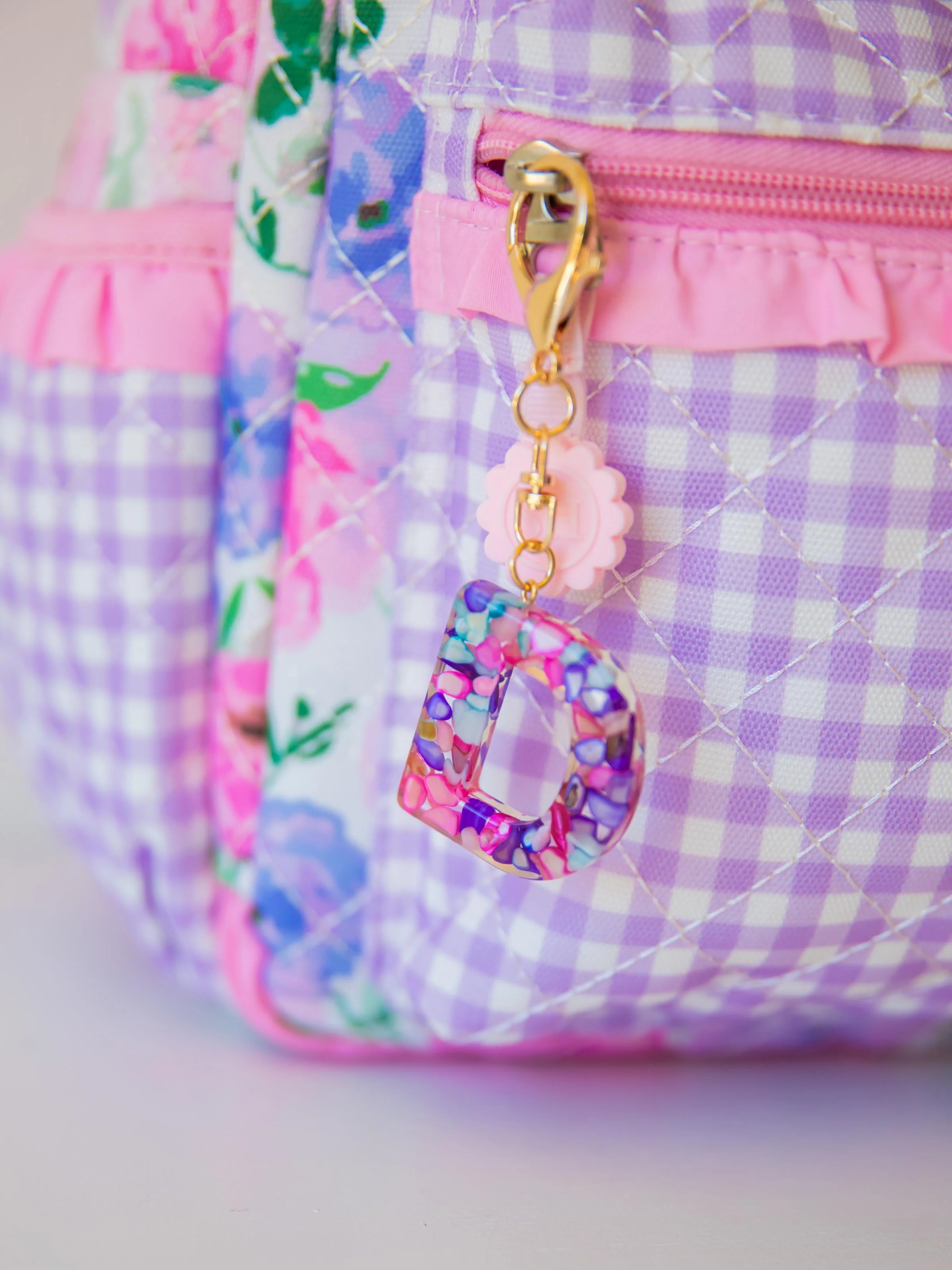 Letter Key Chain- Purple Pebbles - Image 3