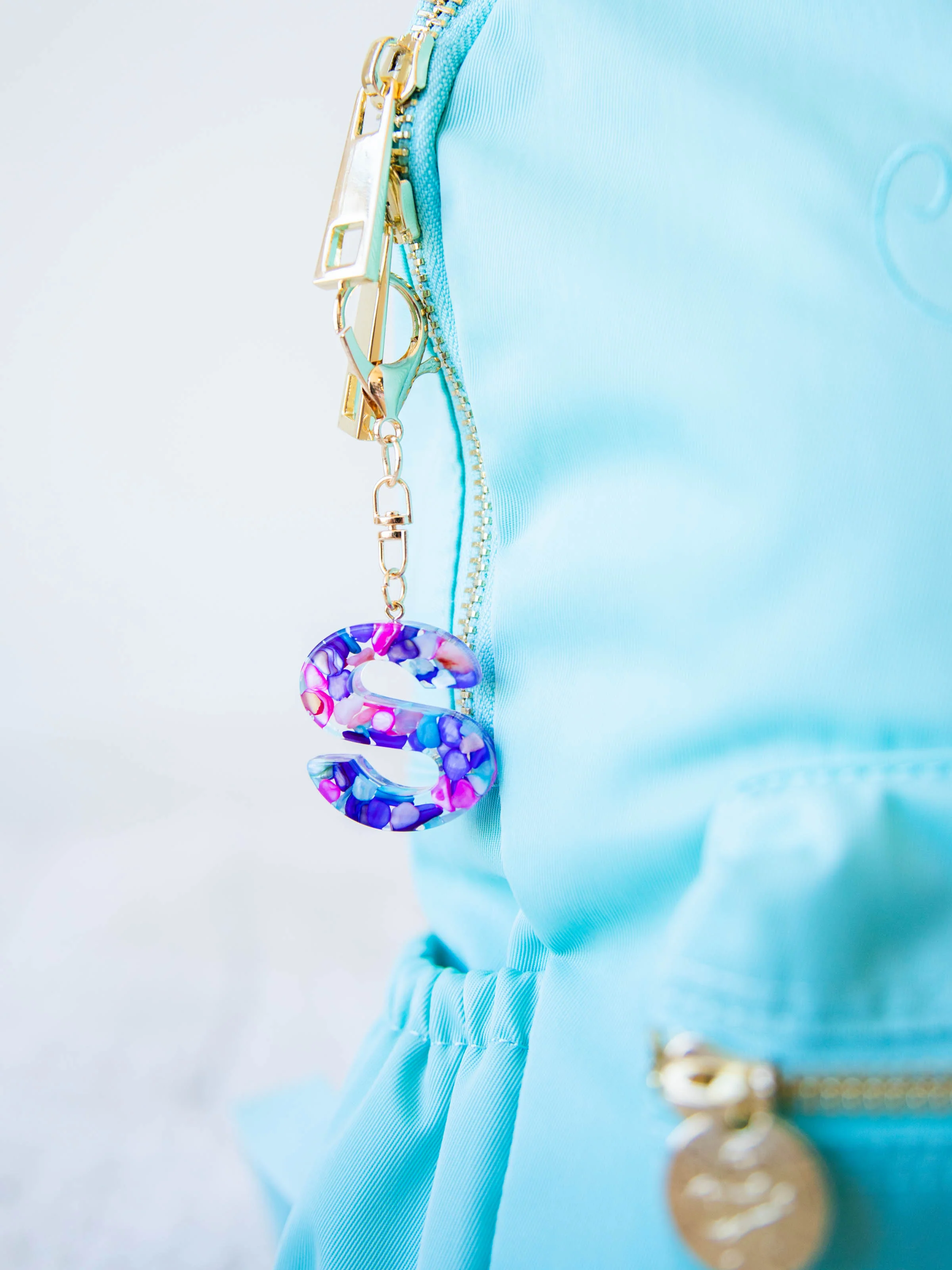 Letter Key Chain- Purple Pebbles - Image 4