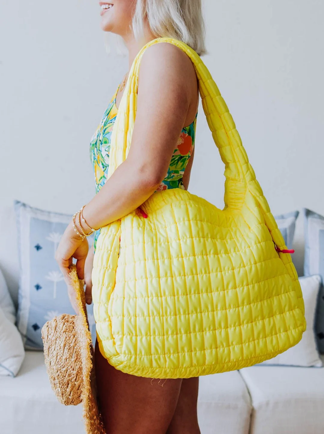 Puffer Tote - Canary Yellow - Image 3