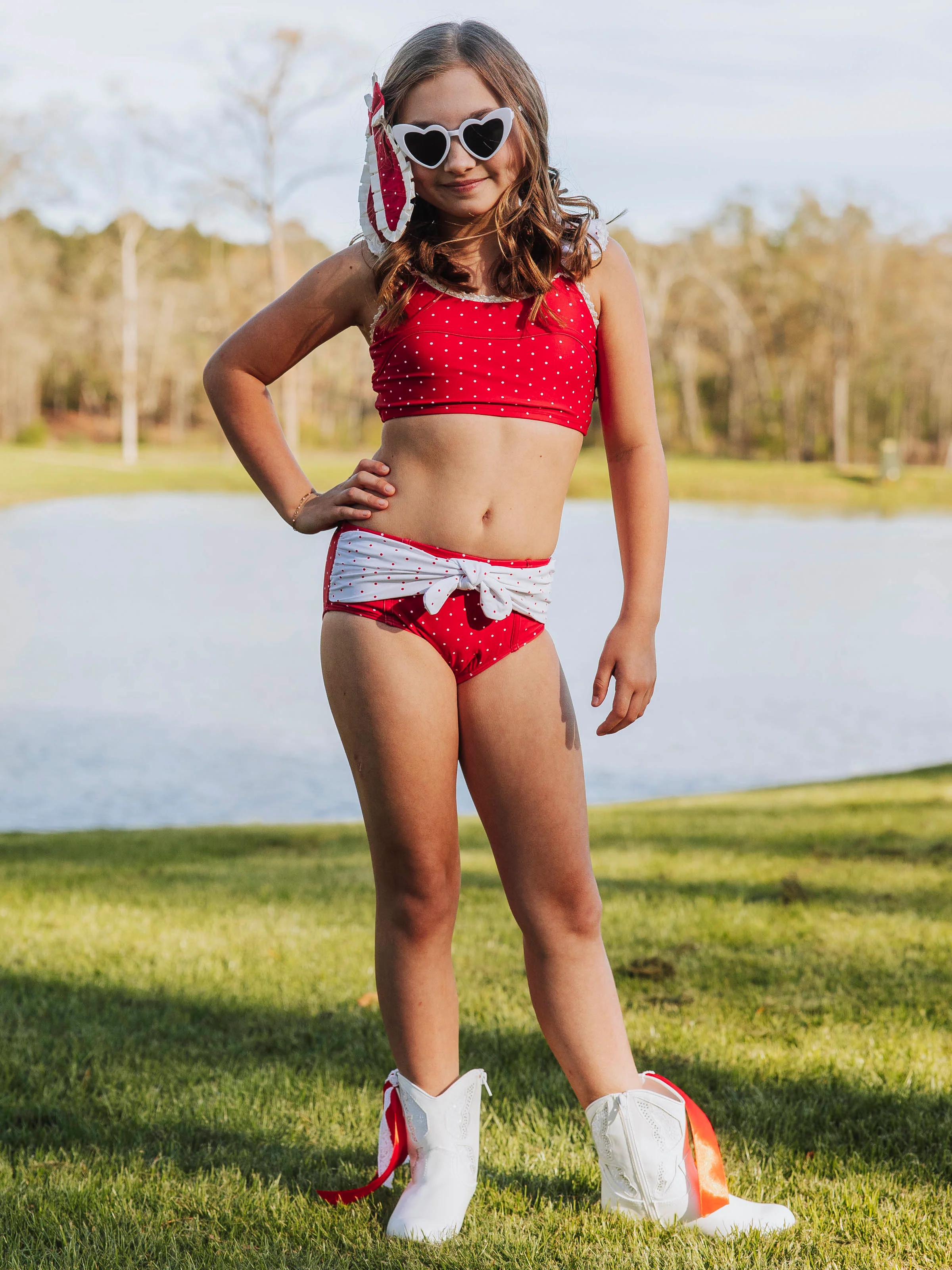 Retro Tankini - Red Dotty - Image 5