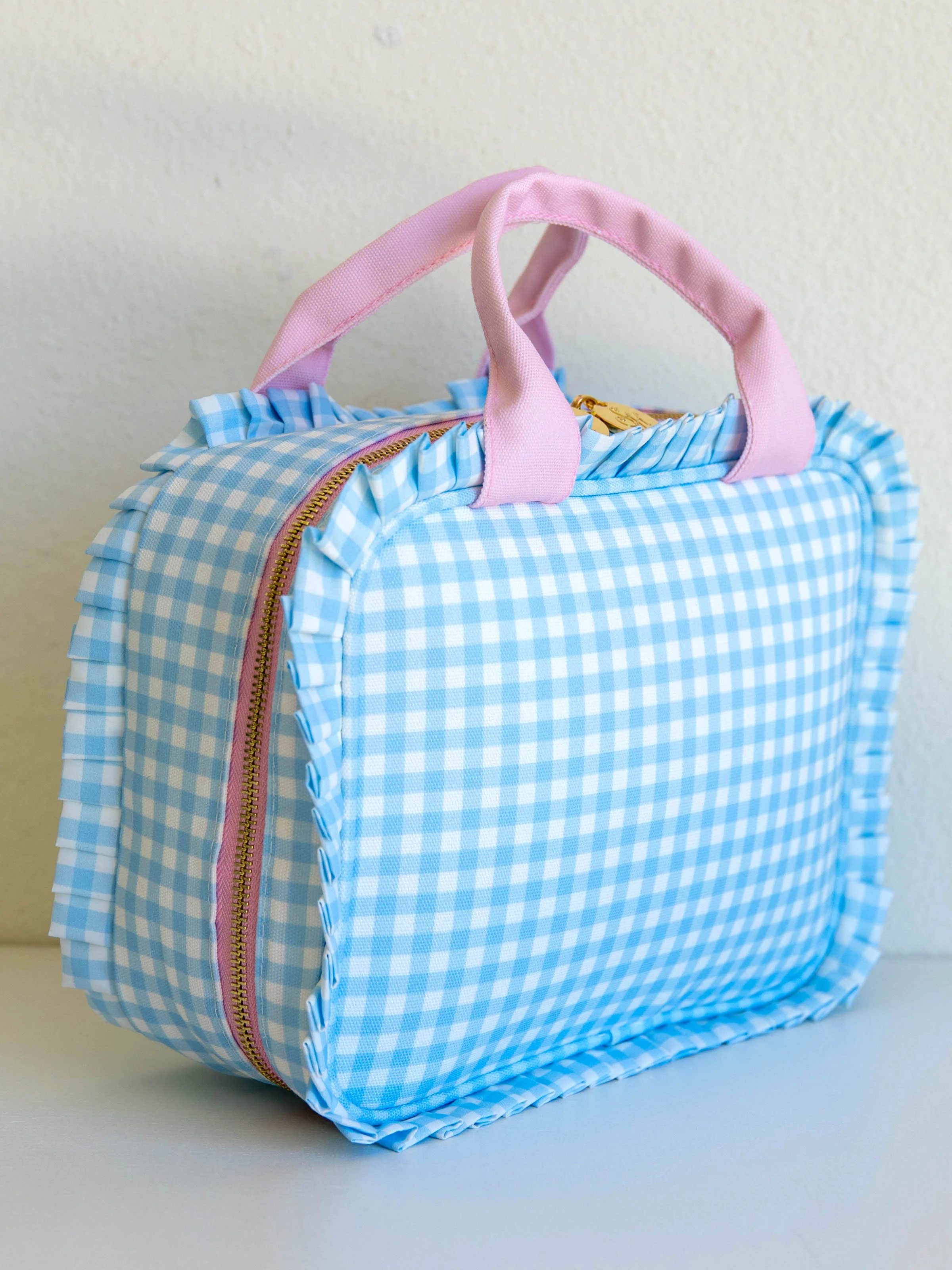 Ruffled Lunch Kit - Blue Gingham - Image 2