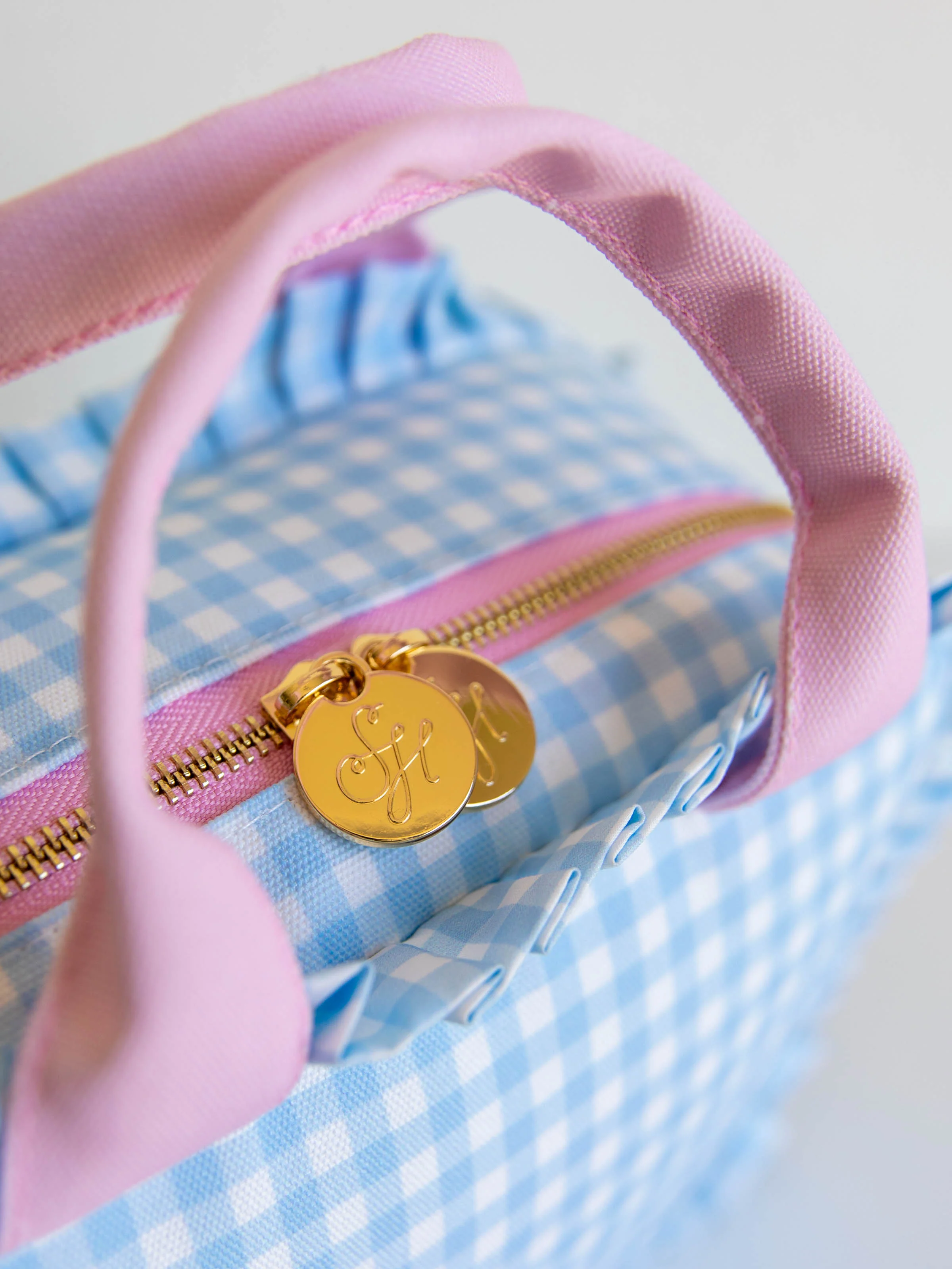 Ruffled Lunch Kit - Blue Gingham - Image 4