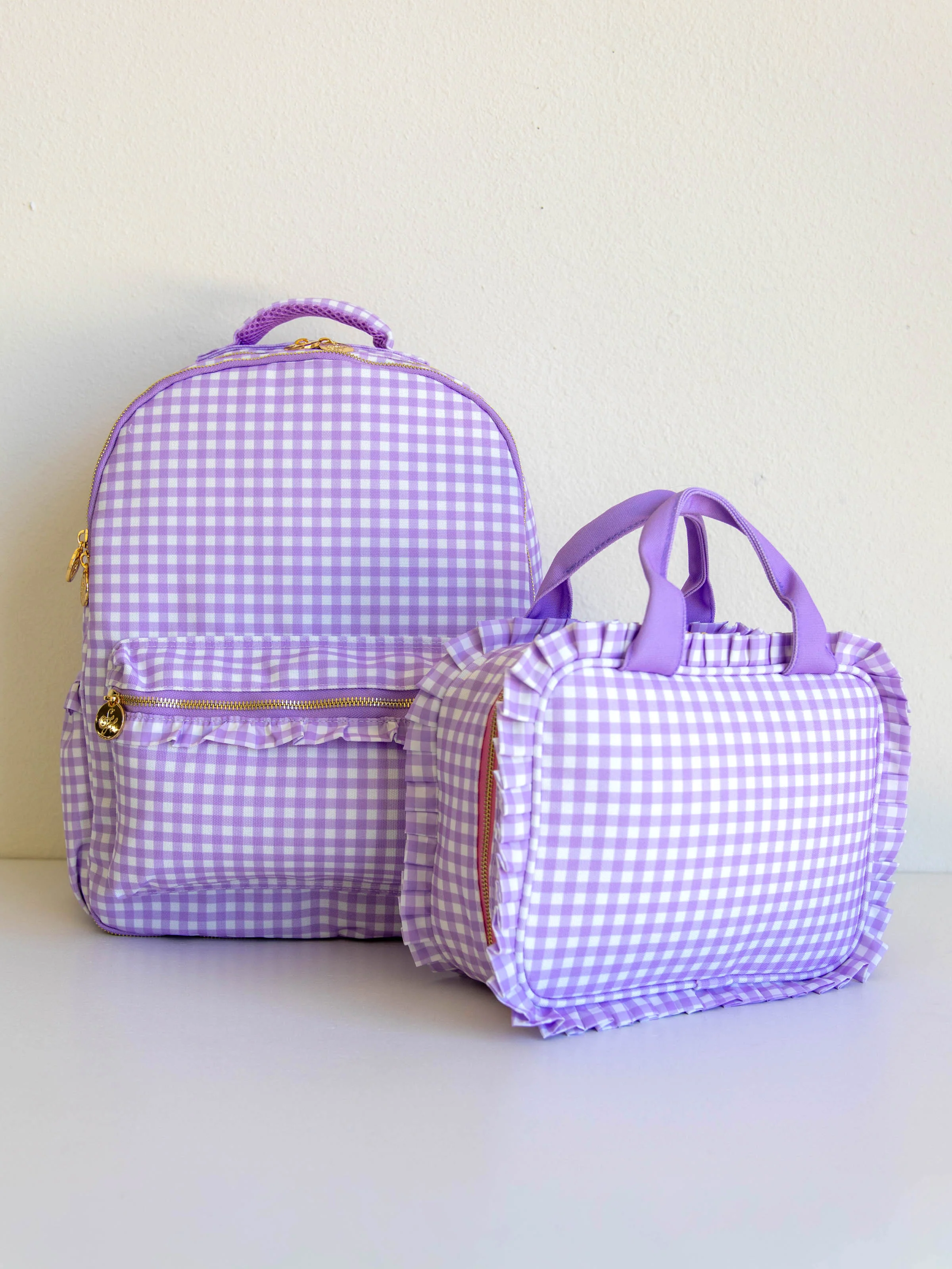 Ruffled Lunch Kit - Lavender Gingham - Image 3