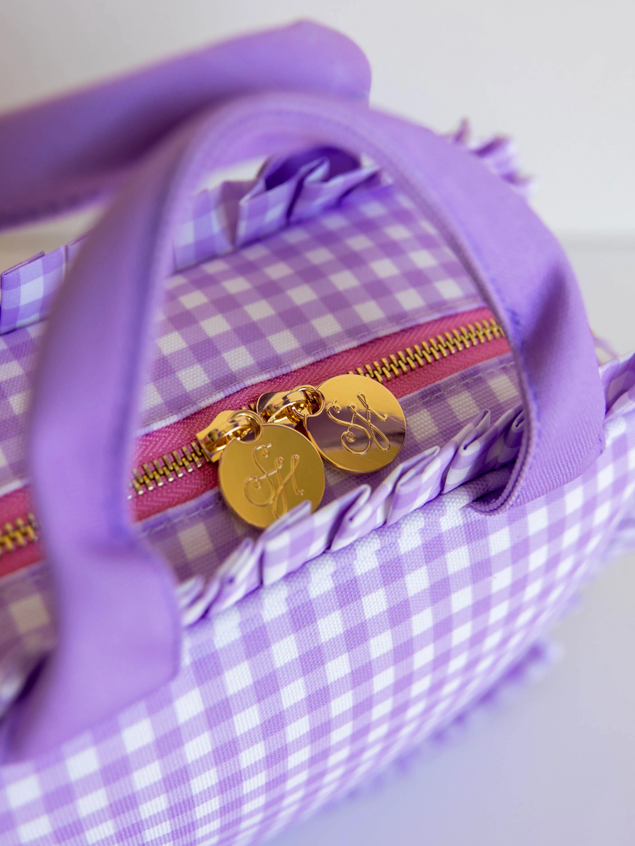 Ruffled Lunch Kit - Lavender Gingham - Image 4