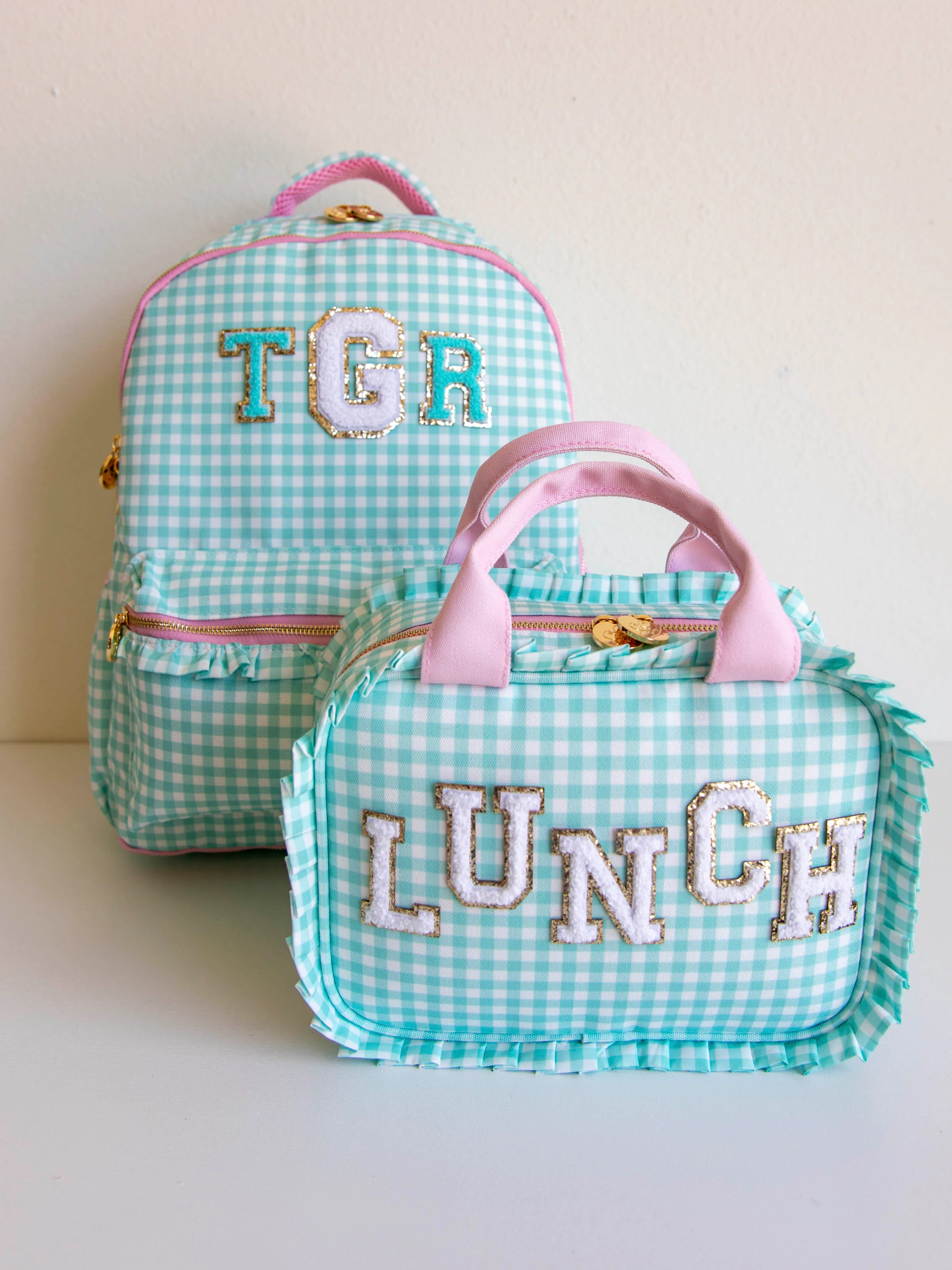 Ruffled Lunch Kit - Mint Gingham - Image 10