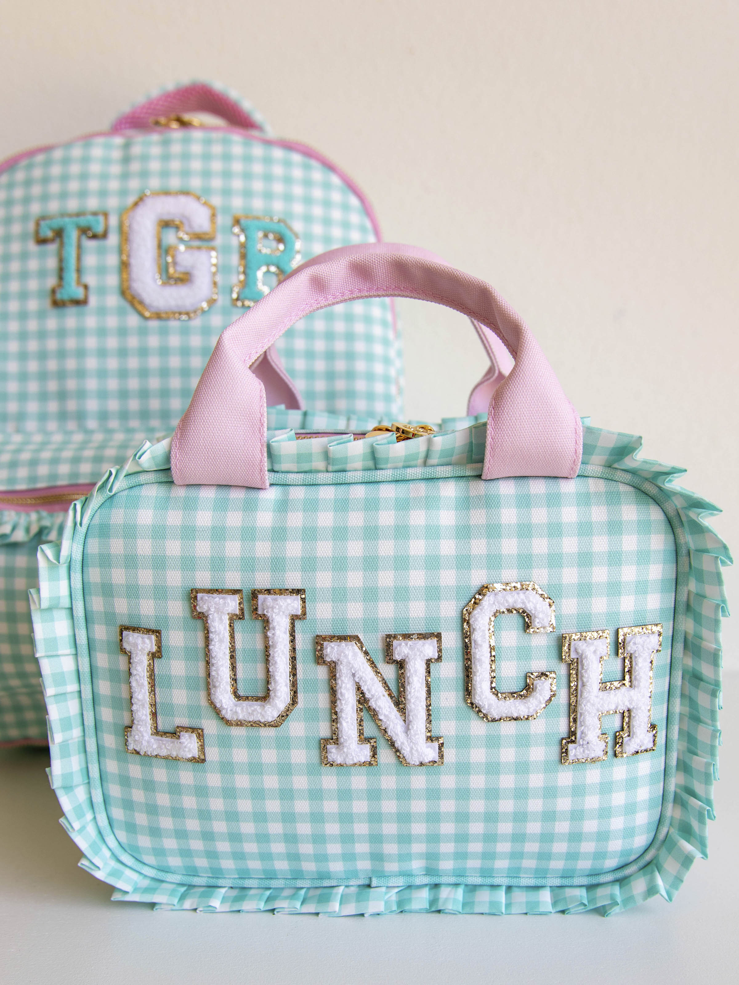 Ruffled Lunch Kit - Mint Gingham - Image 7