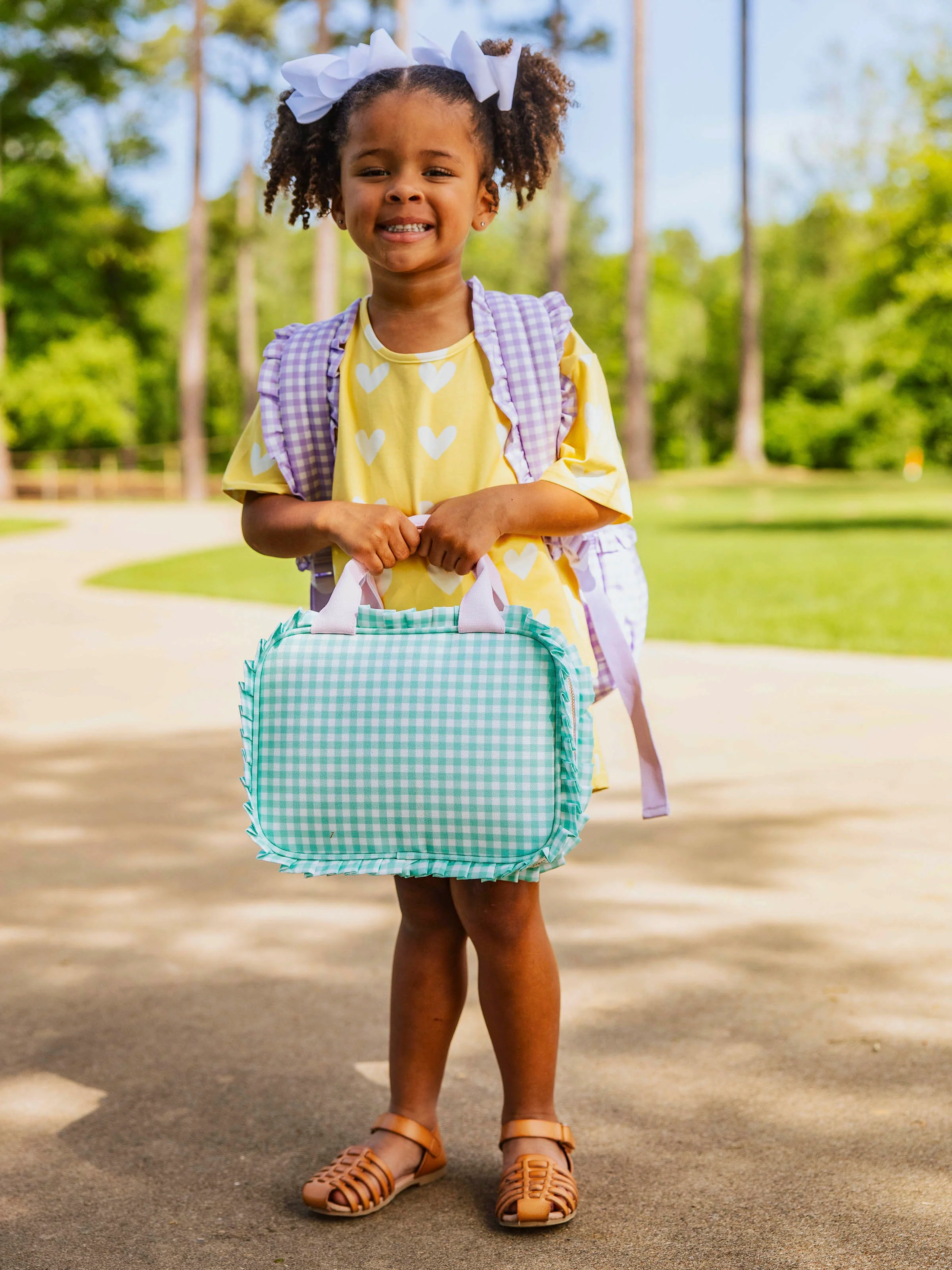 Ruffled Lunch Kit - Mint Gingham - Image 8