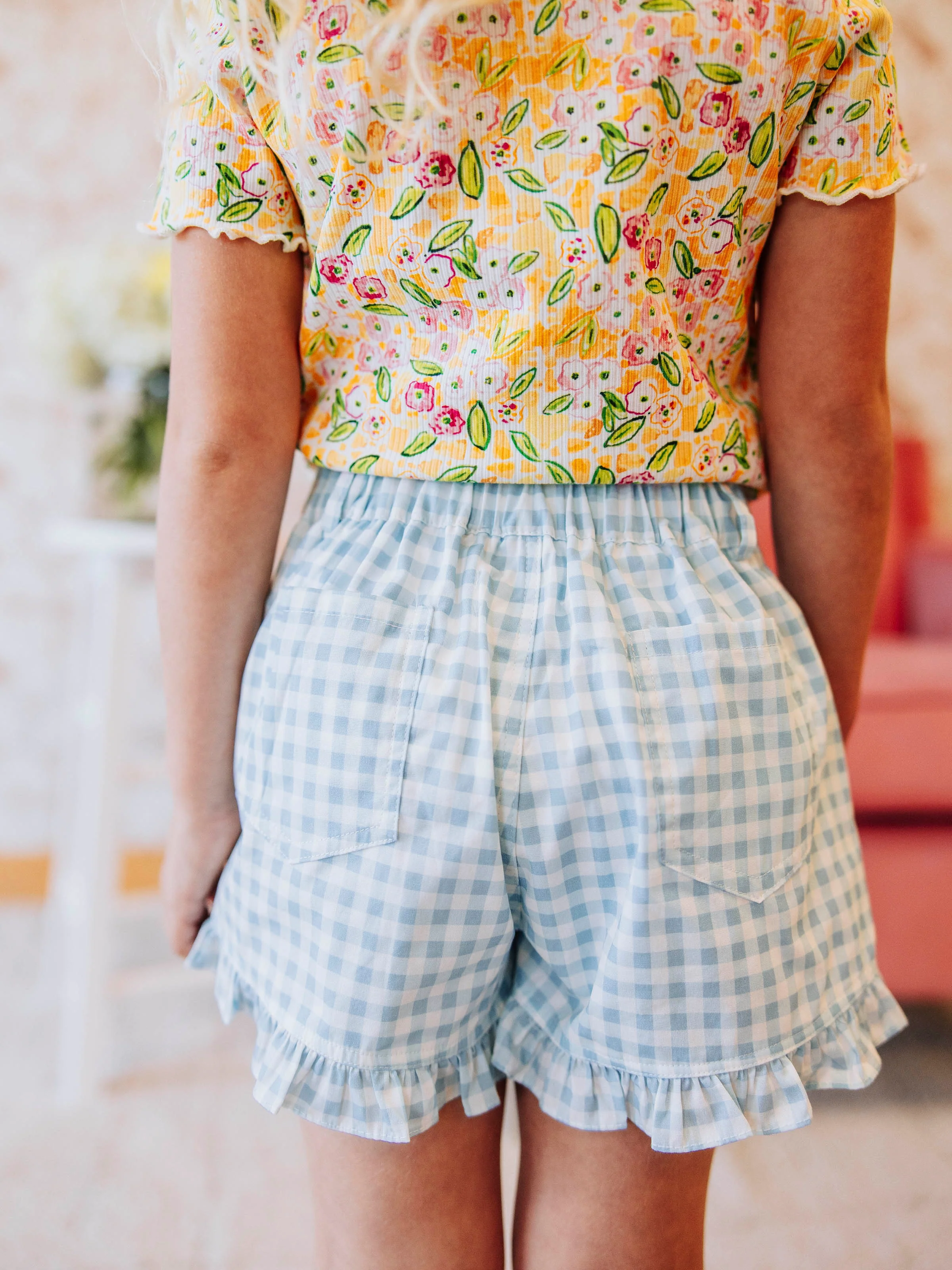 Ruffled Shorts - Blue Gingham - Image 3