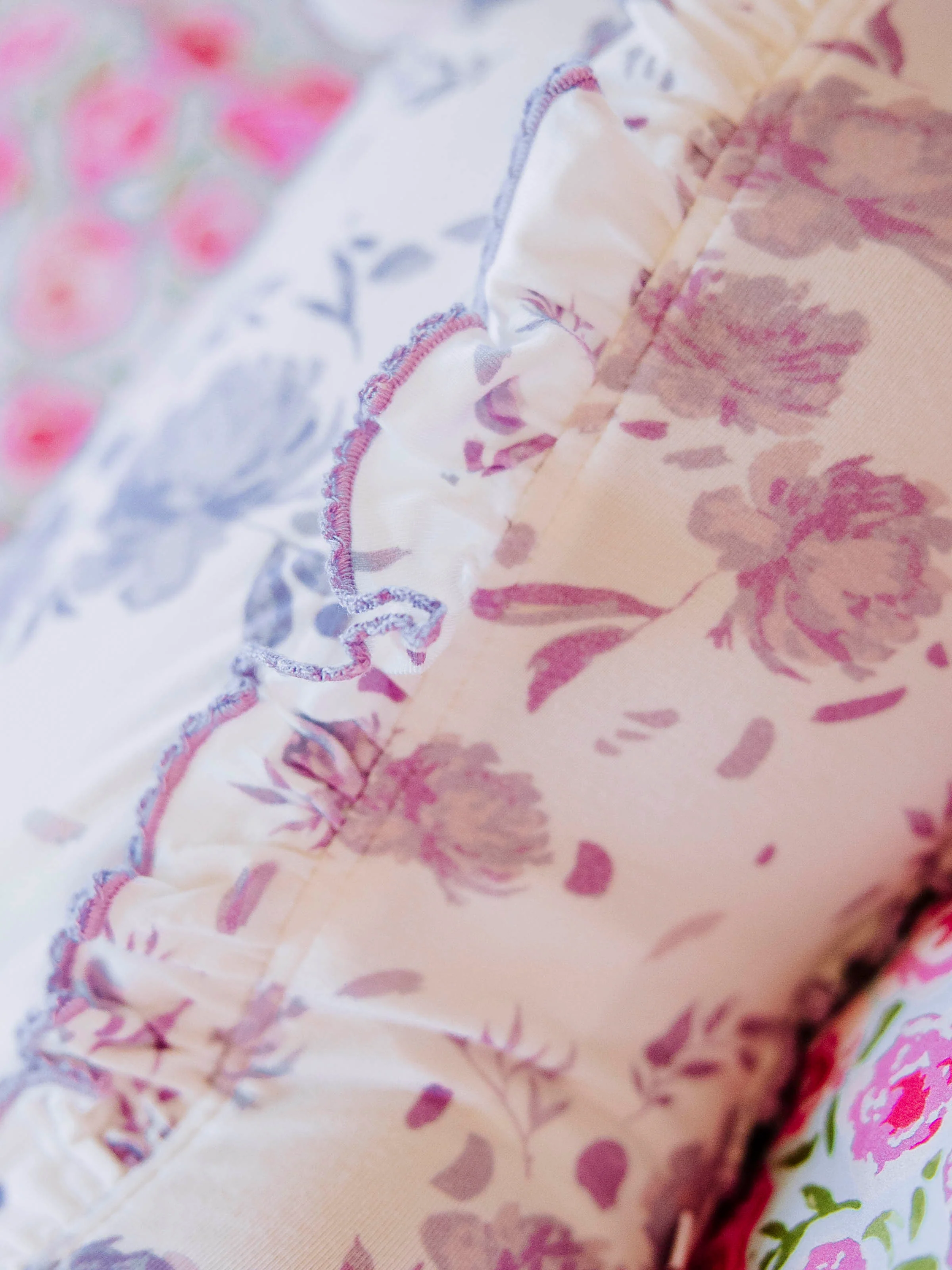 Scalloped Cloud Layette - Falling Purple Petals - Image 5