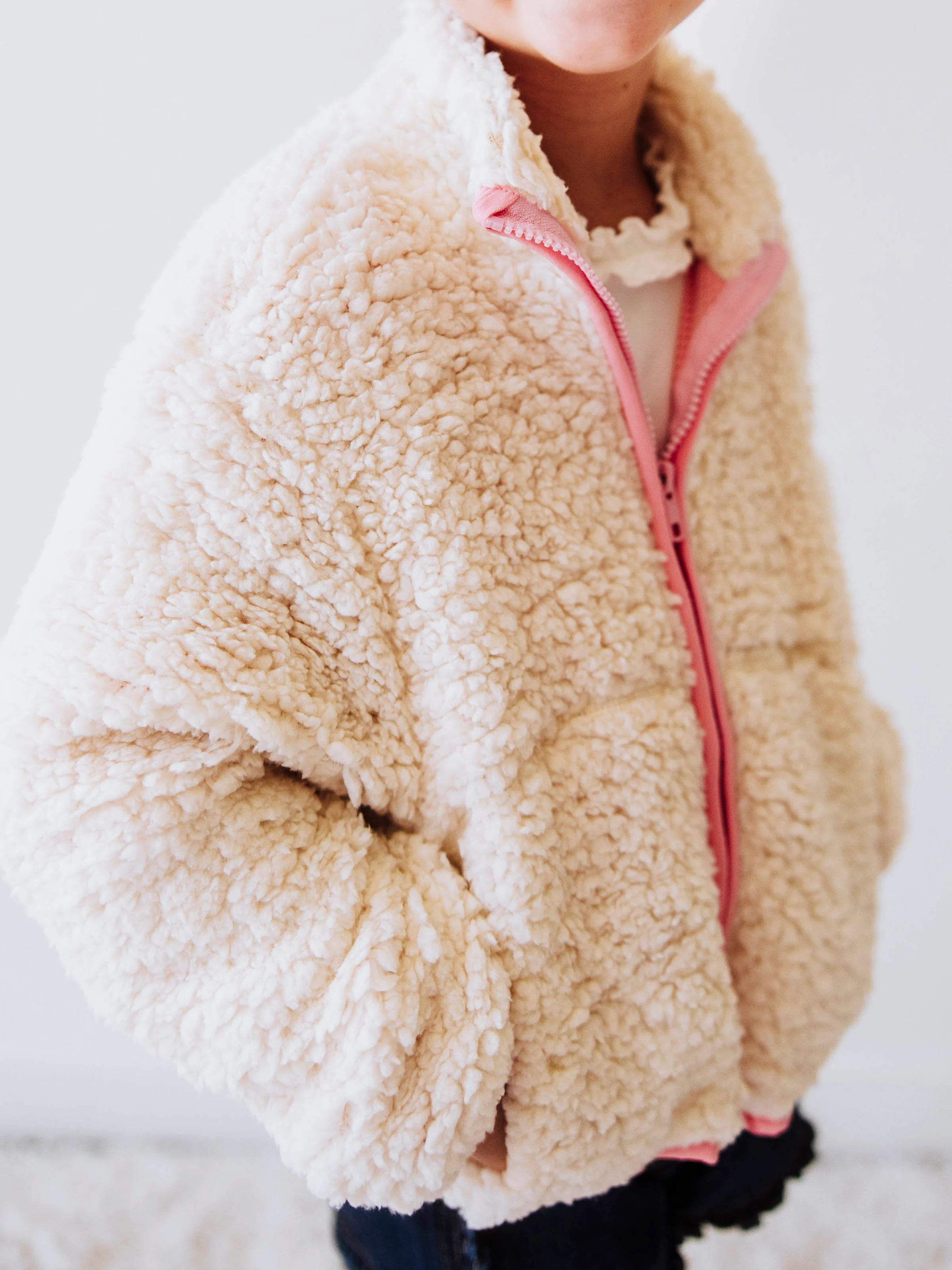 Sherpa Full Zip Jacket - Cream - Image 7