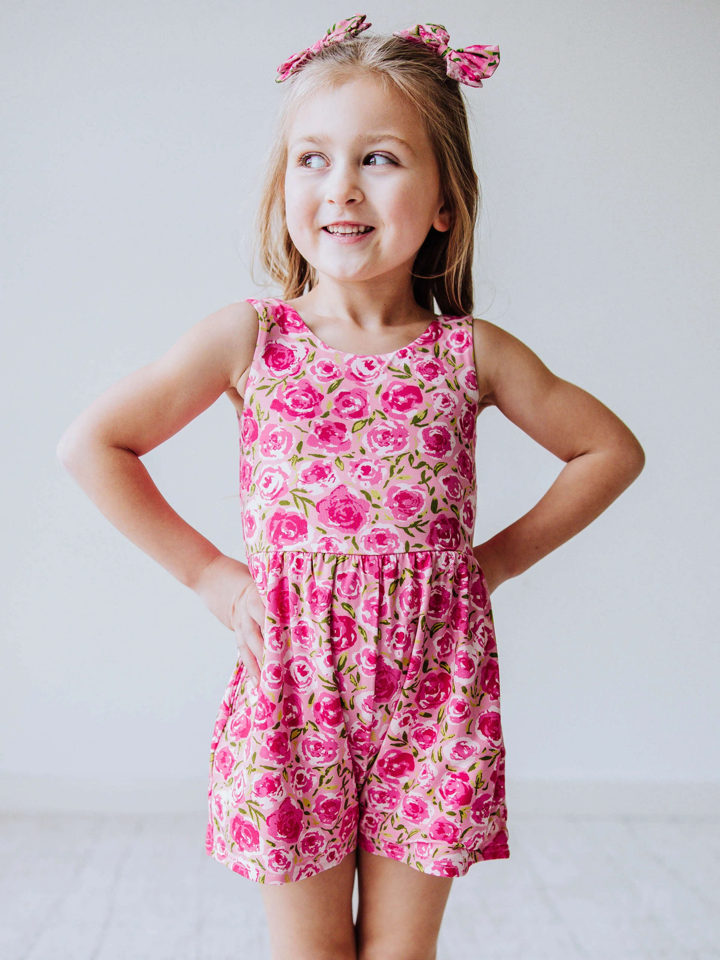 Short Leggy Romper - Covered in Roses - Image 5