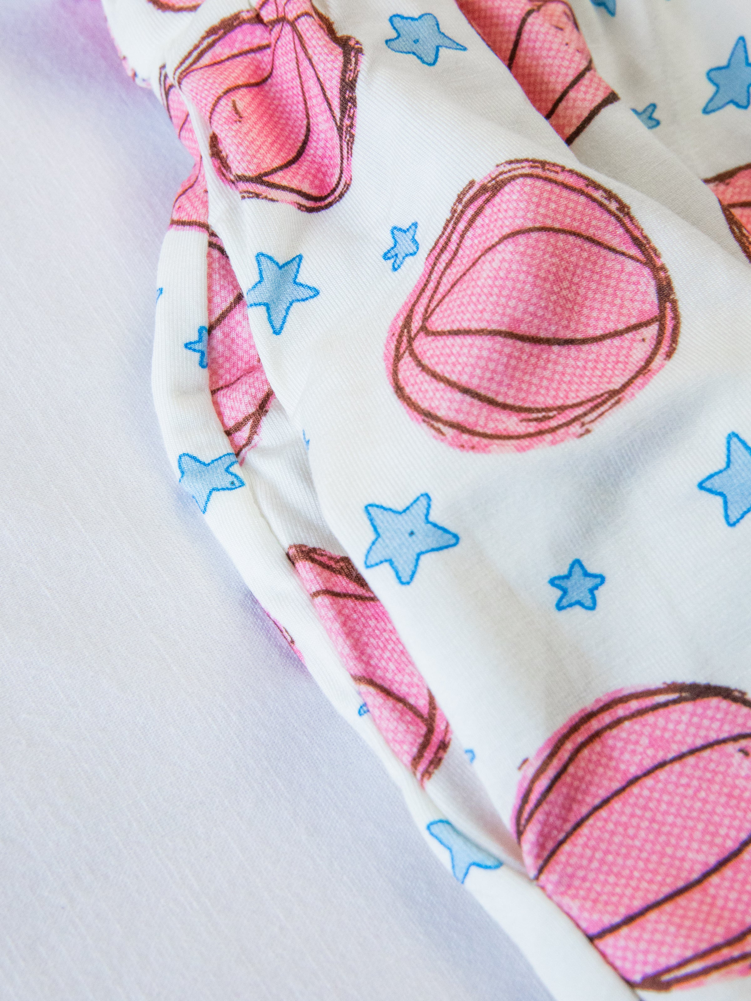 Short Leggy Romper - Pink Basketballs - Image 3