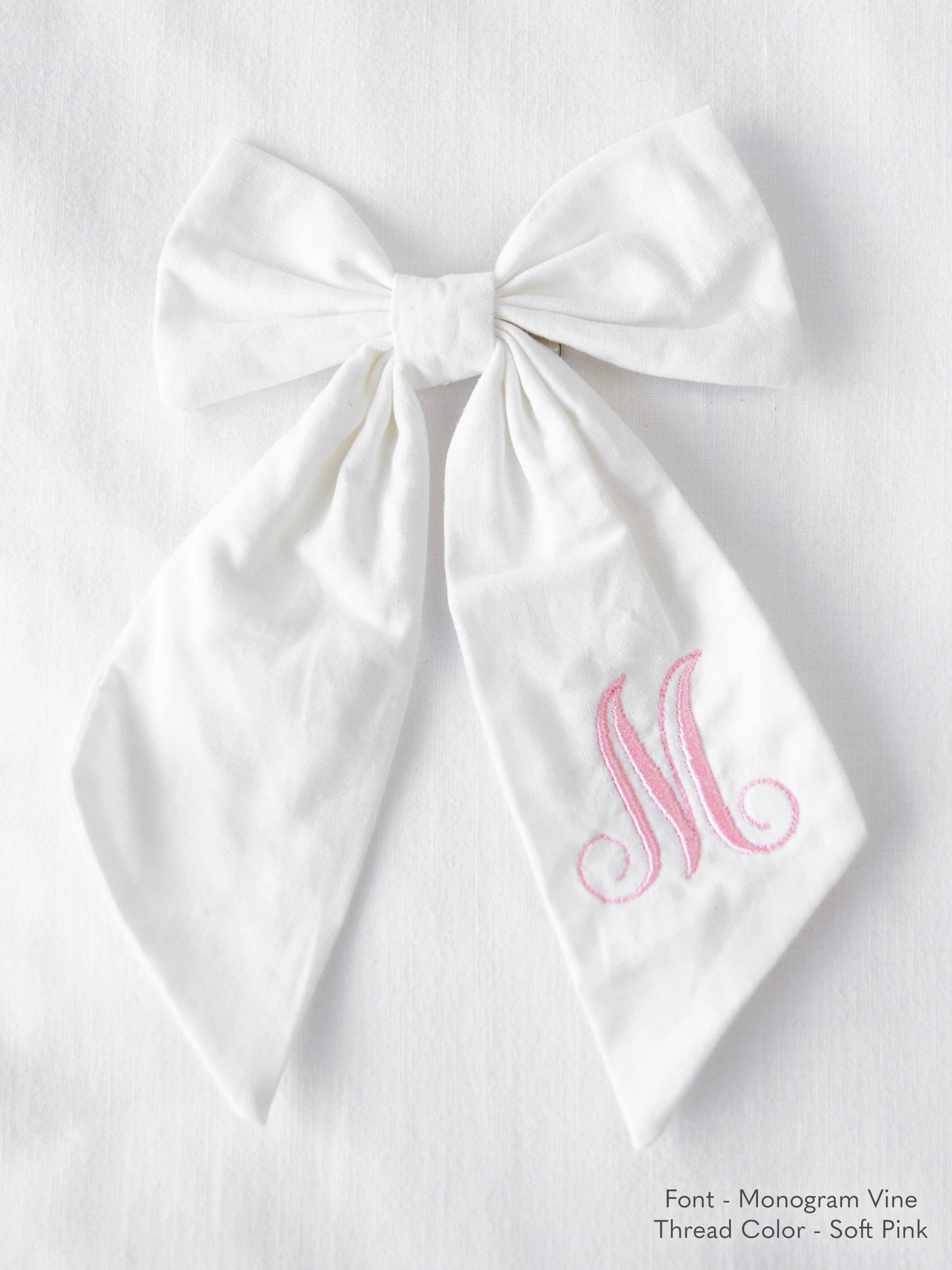 Small Long Tail Bow - White - Image 5