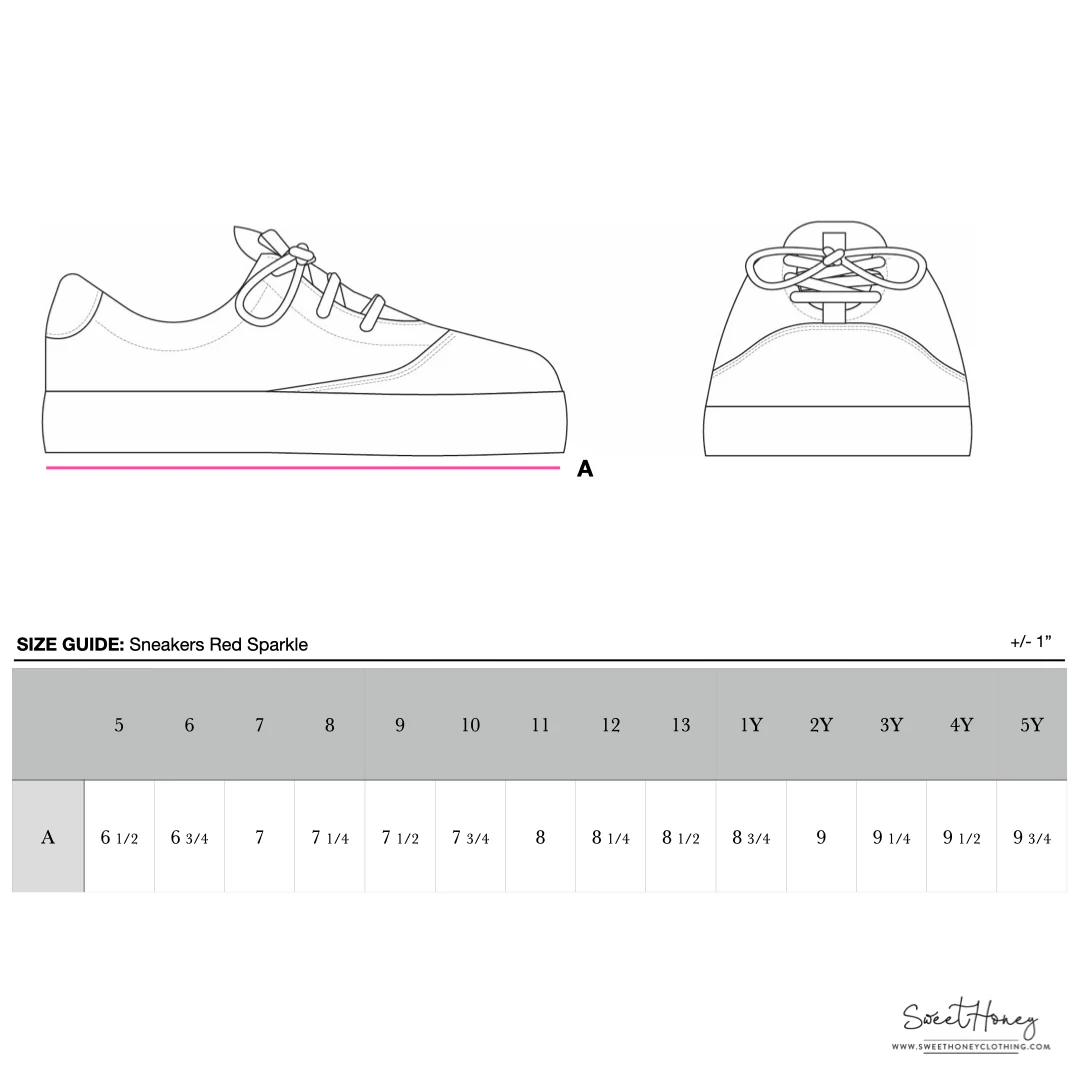 SweetHoney Sneakers - Red Sparkle - Image 7