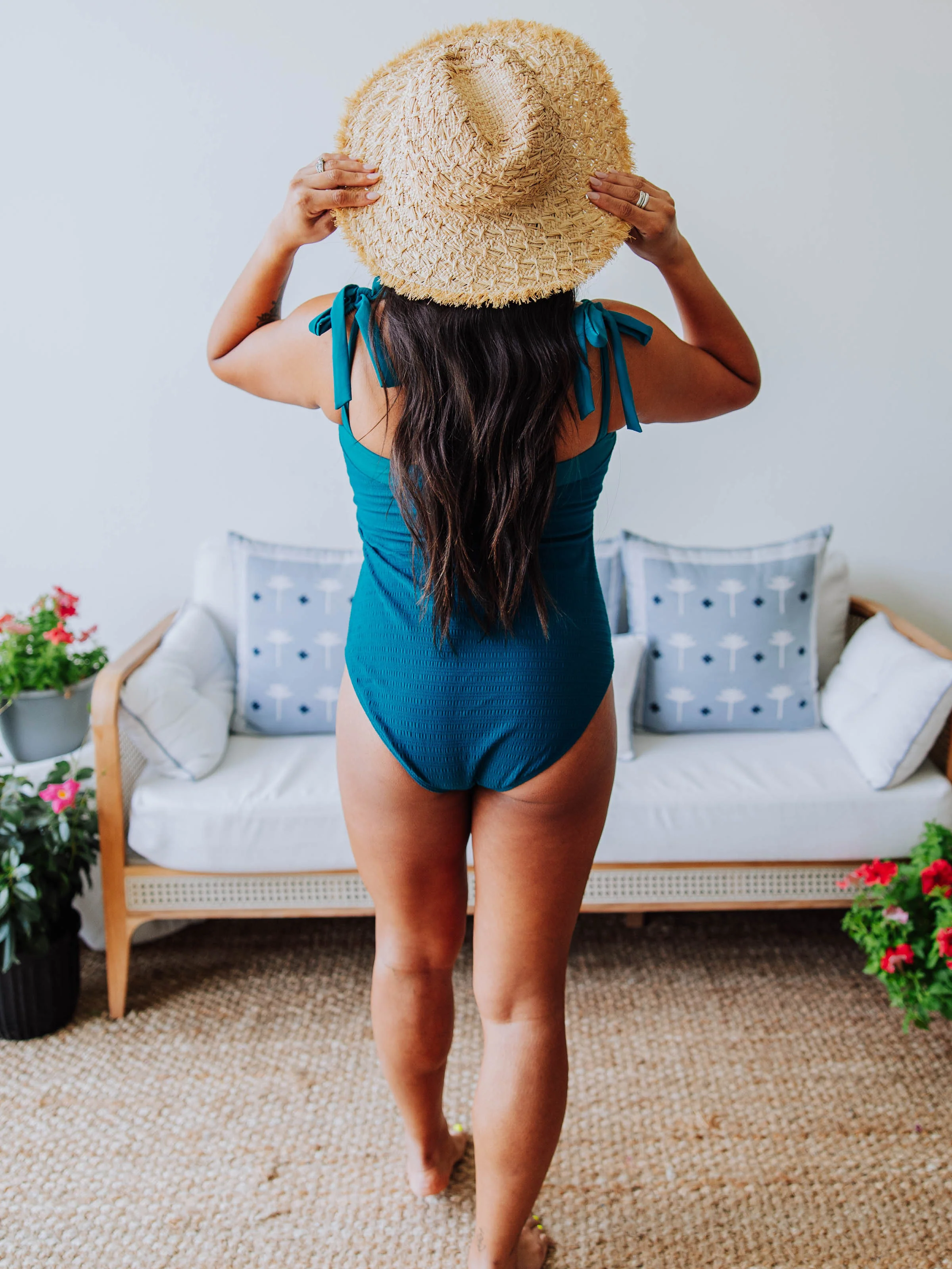 Women's Bow Strap One Piece - Mermaid Green - Image 5