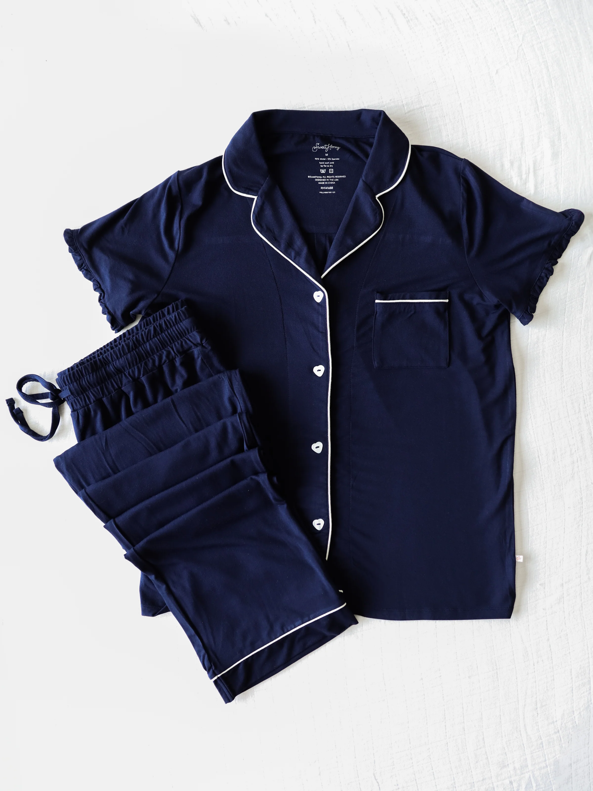 Women's Relaxed Pajama Set - Admiral Blue - Image 4